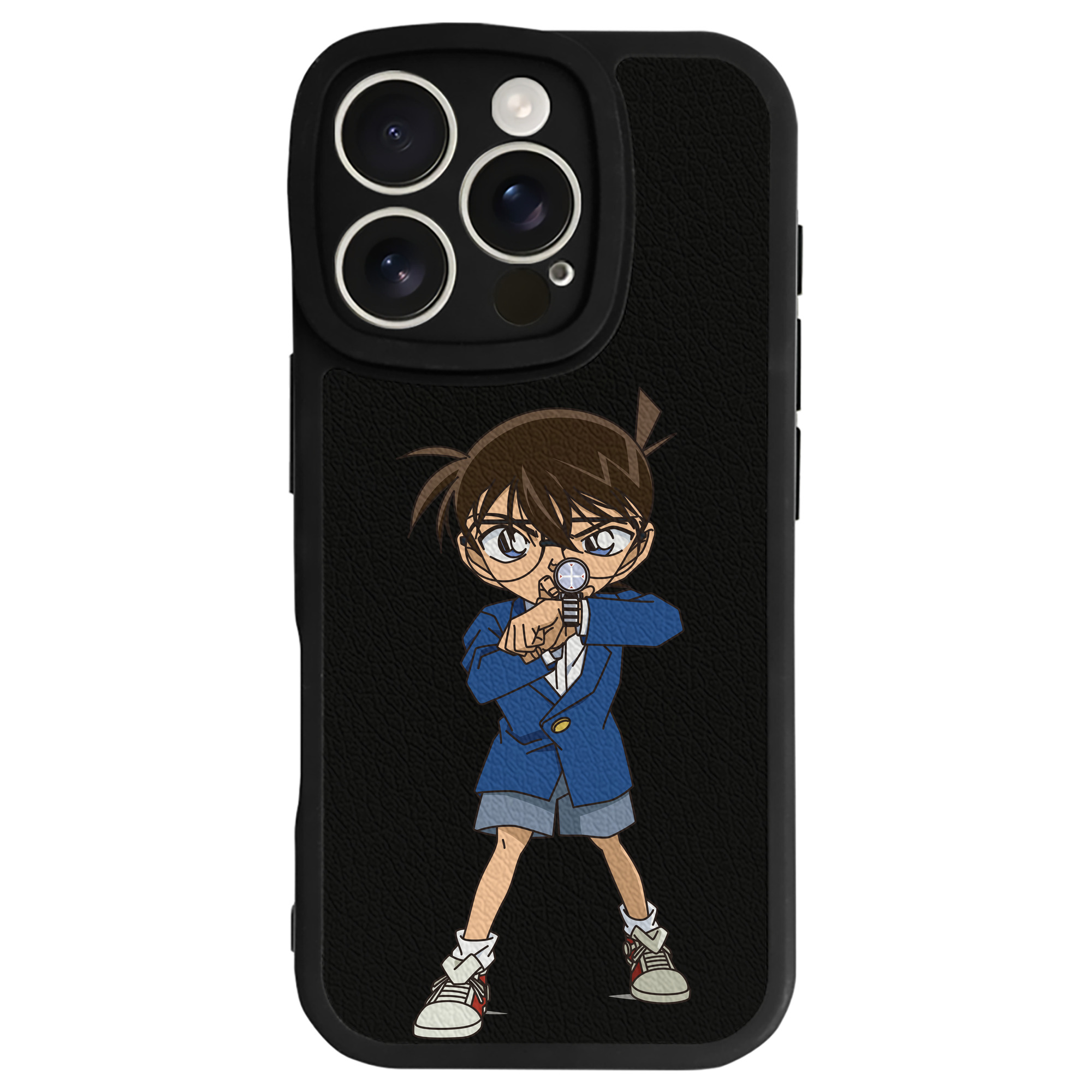 （画像用） 名探偵コナン 江戸川 コナン Detective Conan Conan Edogawa 【iPhone 16シリーズ対応】シリコンスマホケース（レザー調） 材質：シリコン